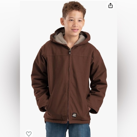 Berne youth Sherpa-lined softstone duck hooded jacket size small - Picture 1 of 6
